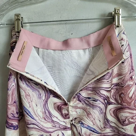 NWT SCOTCH & SODA Satin Feel Knotted Marble Midi Skirt Size XS - Picture 11 of 15